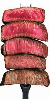 TEMPERATURE GUIDE RARE: Cool red center MEDIUM RARE: Warm red center MEDIUM: Warm pink center, touch of red MEDIUM WELL: Warm brown, pink center WELL DONE: Hot brown center, no pink ENHANCE YOUR
