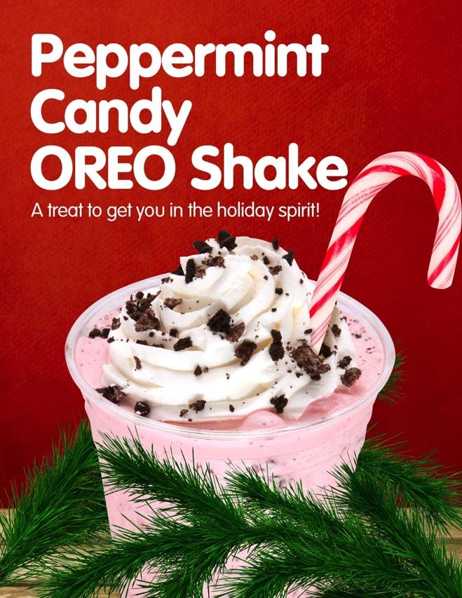 DECEMBER Peppermint Candy OREO Shake Promotion Idea: A treat to get you in the holiday spirit!
