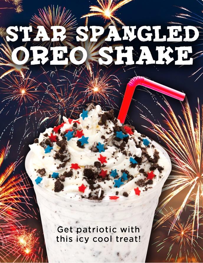 JULY Star Spangled OREO Shake Promotion Idea: Get patriotic with this icy cool treat!