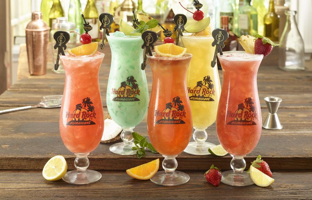 RELIVE this moment with your own collectible glass big kablue-na cayman mama mai tai one on hurricane fruitapalooza SIGNATURE COCKTAILS CAYMAN MAMA BACARDI Superior Rum, Coconut Rum, crème de banana,