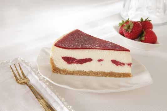 Strawberries & Cream Cheesecake (9473) A touch of crème brulée custard lightens the texture