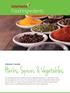 Herbs, Spices & Vegetables PRODUCT GUIDE