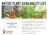 Native Plant Availability List
