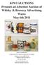KIWI AUCTIONS Presents an Absentee Auction of Whisky & Brewery Advertising Wares May 6th 2011