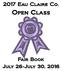 2017 Eau Claire Co. Open Class. Fair Book