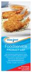 Foodservice PRODUCT LIST