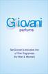 Giovani. parfums. SanGiovani s exclusive line of Fine Fragrances (for Men & Women)