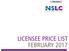 LICENSEE PRICE LIST FEBRUARY 2017