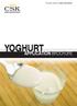 The right impact on taste and texture YOGHURT APPLICATION BROCHURE