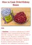 How to Cook Dried Kidney Beans