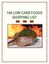148 LOW CARB FOODS SHOPPING LIST