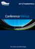 EXPERIENCE. Conference Menus. The Home of Scottish Rugby