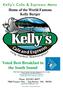 Kelly's Cafe & Espresso Menu