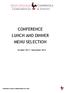 CONFERENCE LUNCH AND DINNER MENU SELECTION