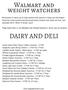 Walmart and weight watchers DAIRY AND DELI