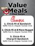 Value Meals. 1 Meal Swipe. 1. Chick-fil-A Sandwich Waffle Fries & a Regular Fountain Drink