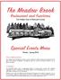 The Meadow Brook. Special Events Menu. Restaurant and Functions. The Hidden Gem of Plymouth County. Winter / Spring Party & Meeting Rooms