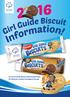 2016 Girl Guide Biscuit Information Pack for Districts, Leaders & Support Groups