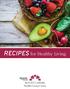 RECIPES for Healthy Living. MOUNT CARMEL Healthy Living Center