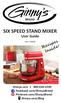 SIX SPEED STAND MIXER User Guide