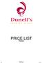 PRICE LIST. Retail DUNELL'S. Premier Wines