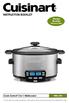 INSTRUCTION BOOKLET. Recipe Booklet Reverse Side. Cook Central 3-in-1 Multicooker