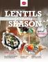 LENTILS SEASON. for every. special. What's Inside 10 WINE PAIRING ISSUE GARLICKY LENTIL RAGÙ PG 12 RAW OYSTERS WITH MANGO & LENTIL PEARLS PG 2