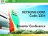 HEYSONG CORP. Code: Investor Conference