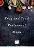 Frog and Toad Restaurant Menu Member Non Member