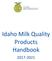 Idaho Milk Quality Products Handbook