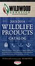 WILDLIFE PRODUCTS. catalog. H h. WildwoodGenetics.com WILD