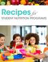 Recipes for STUDENT NUTRITION PROGRAMS. RECIPES for Student Nutrition Programs 1
