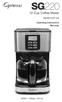 SG Cup Coffee Maker. Model # W / 120Vac / 60 Hz. Operating Instructions Warranty