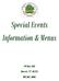 Special Events Information & Menus. PO Box 368 Dorset, VT