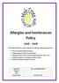 Allergies and Intolerances Policy