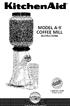 KitchenAid MODEL A-9 COFFEE MILL INSTRUCTIONS Details Inside