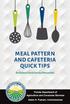 MEAL PATTERN AND CAFETERIA QUICK TIPS