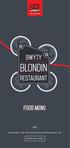 zipworld.co.uk FOOD MENU CREATED FOR THE BLONDIN RESTAURANT BY
