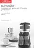 Burr Grinder. Automatic burr grinder with 17-position grind selector. Instruction Booklet EM0430