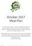 October 2017 Meal Plan