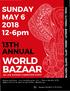 2018 Annual ISW Bazaar Sunday May 6