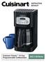 INSTRUCTION BOOKLET. Cuisinart Classic 12-Cup Programmable Coffeemaker. DCC-1100 Series