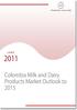 Colombia Cow Milk Market Production and Fluid Milk Consumption by Volume,