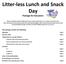 Litter-less Lunch and Snack Day
