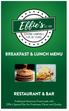 BREAKFAST & LUNCH MENU RESTAURANT & BAR. Traditional American Food made with Effie s Special Flair for Freshness, Flavor and Quality