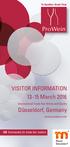 VISITOR INFORMATION March Düsseldorf, Germany. GB Exclusively for trade fair visitors. International Trade Fair Wines and Spirits