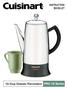 INSTRUCTION BOOKLET. 12-Cup Classic Percolator PRC-12 Series