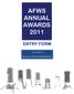 AFWS ANNUAL AWARDS 2011 ENTRY FORM
