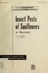 Insect Pests. of Sunflowers. Manitoba ARTMENT OF AGRICULTURE. RiBUOTHEQUE CANADIENNE DE LWGRtCULTl CANADIAN AGRICULTURE LIBRARY ENTOMOLOGY DIVISION