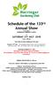 Schedule of the 133 rd Annual Show to be held at HORRINGER COMMUNITY CENTRE